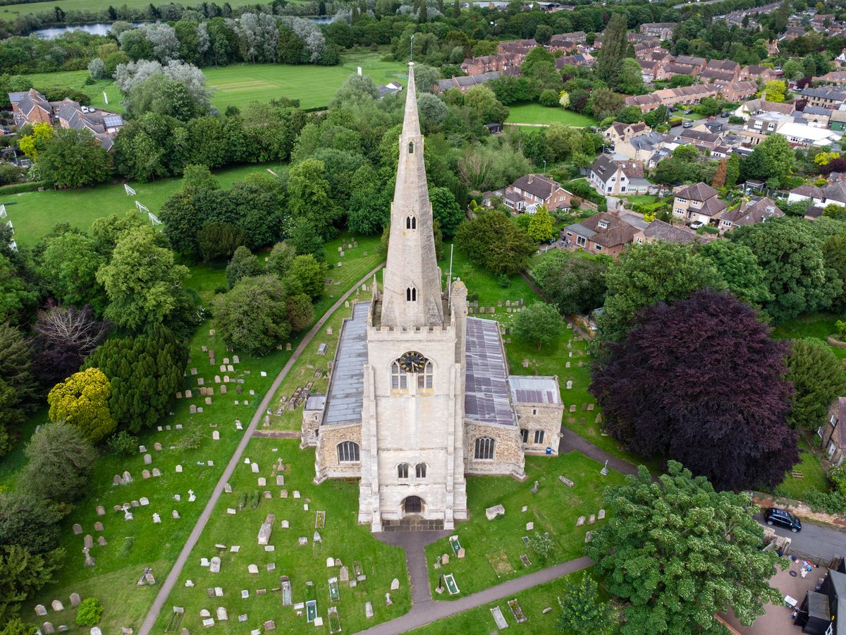 Photo of a church taken with the DJI Mini 4K