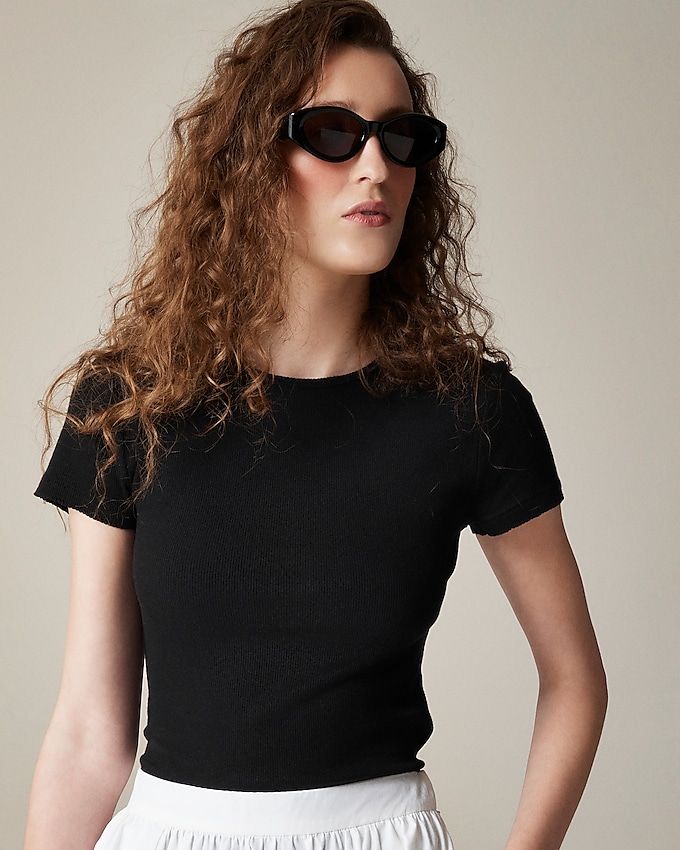 Fine Rib Short-Sleeve T-Shirt