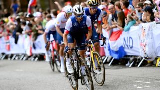 Julian Alaphilippe of France competes during the 96th UCI Cycling World Championships Glasgow 2023, Men Elite Road Race a 271.1km one day race from Edinburgh to Glasgow / #UCIWT / on August 06, 2023 in Glasgow, Scotland. 