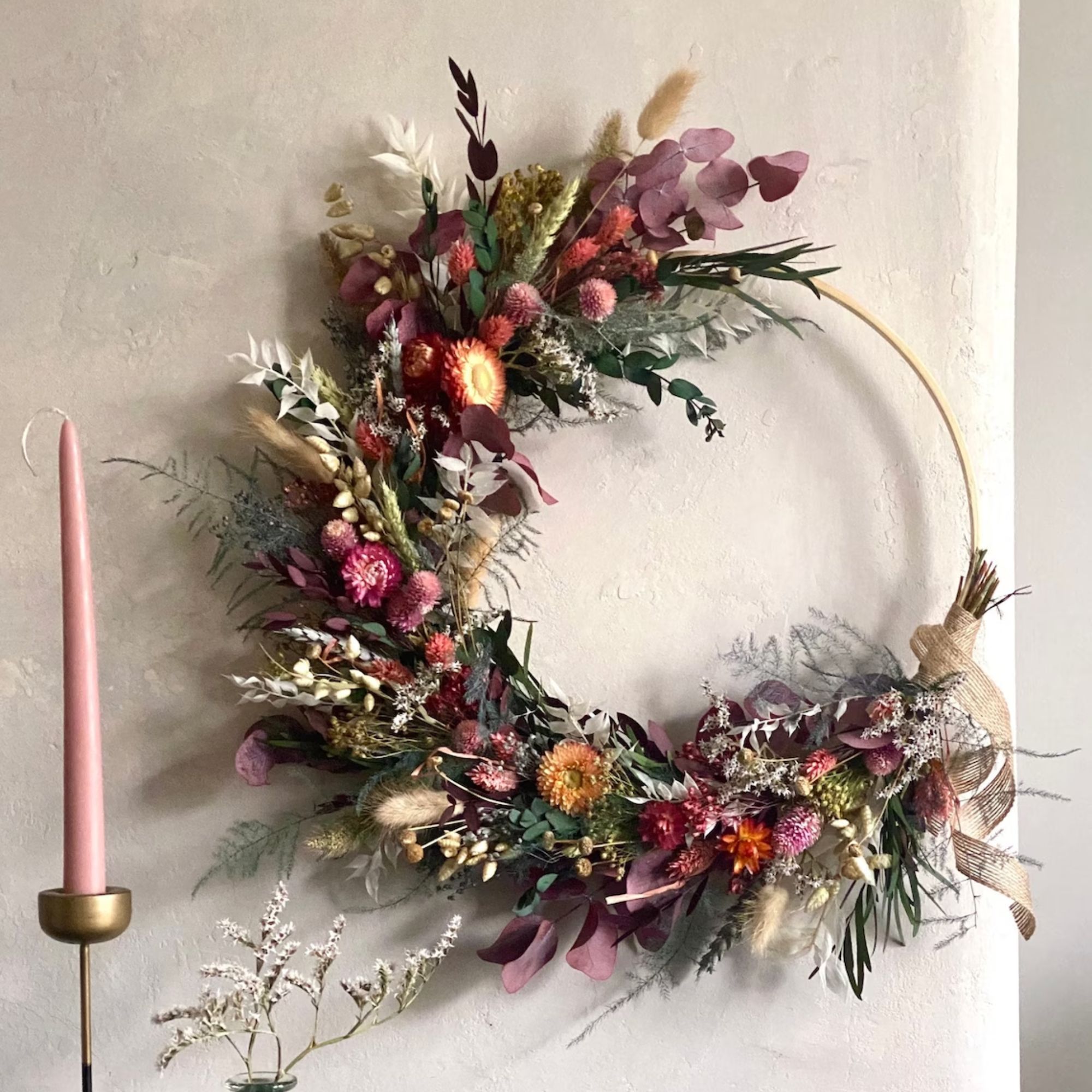 Dried flower christmas wreath