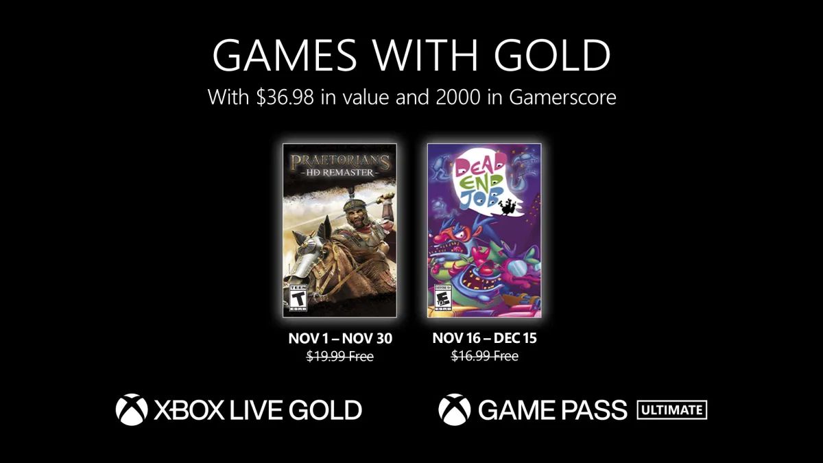Xbox Games with Gold voor november bevat Praetorians en Dead End Job