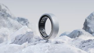 Titanium Oura Ring on ice
