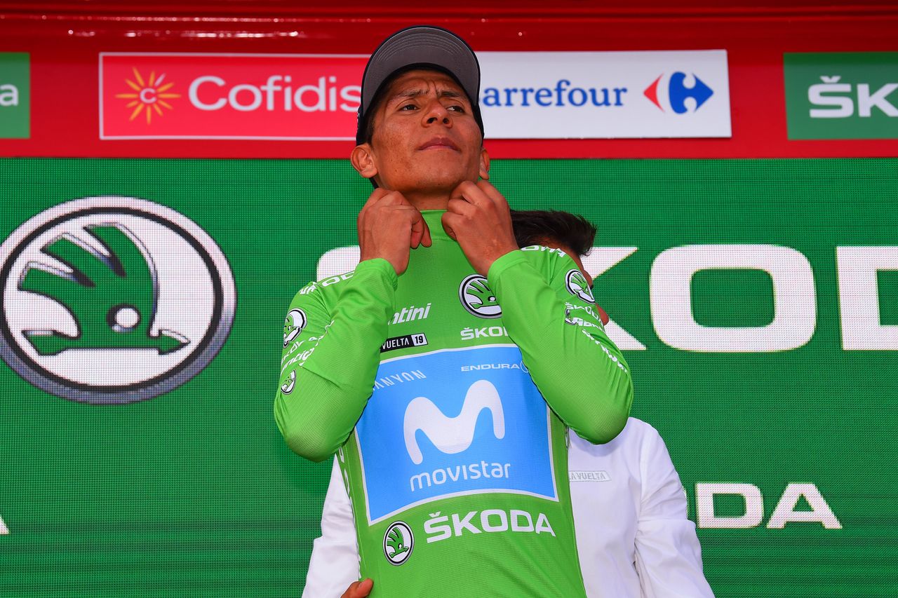 Nairo Quintana (Movistar) in the Vuelta's points jersey