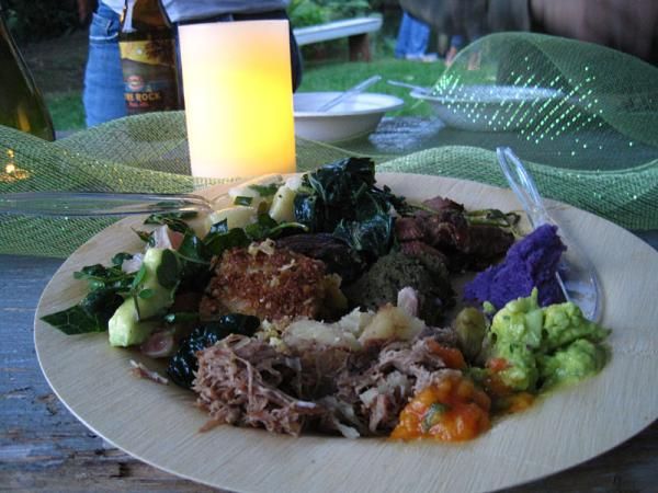 A colorful plate from a local, annual foraging dinner