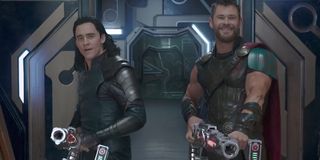 Thor and Loki with their guns