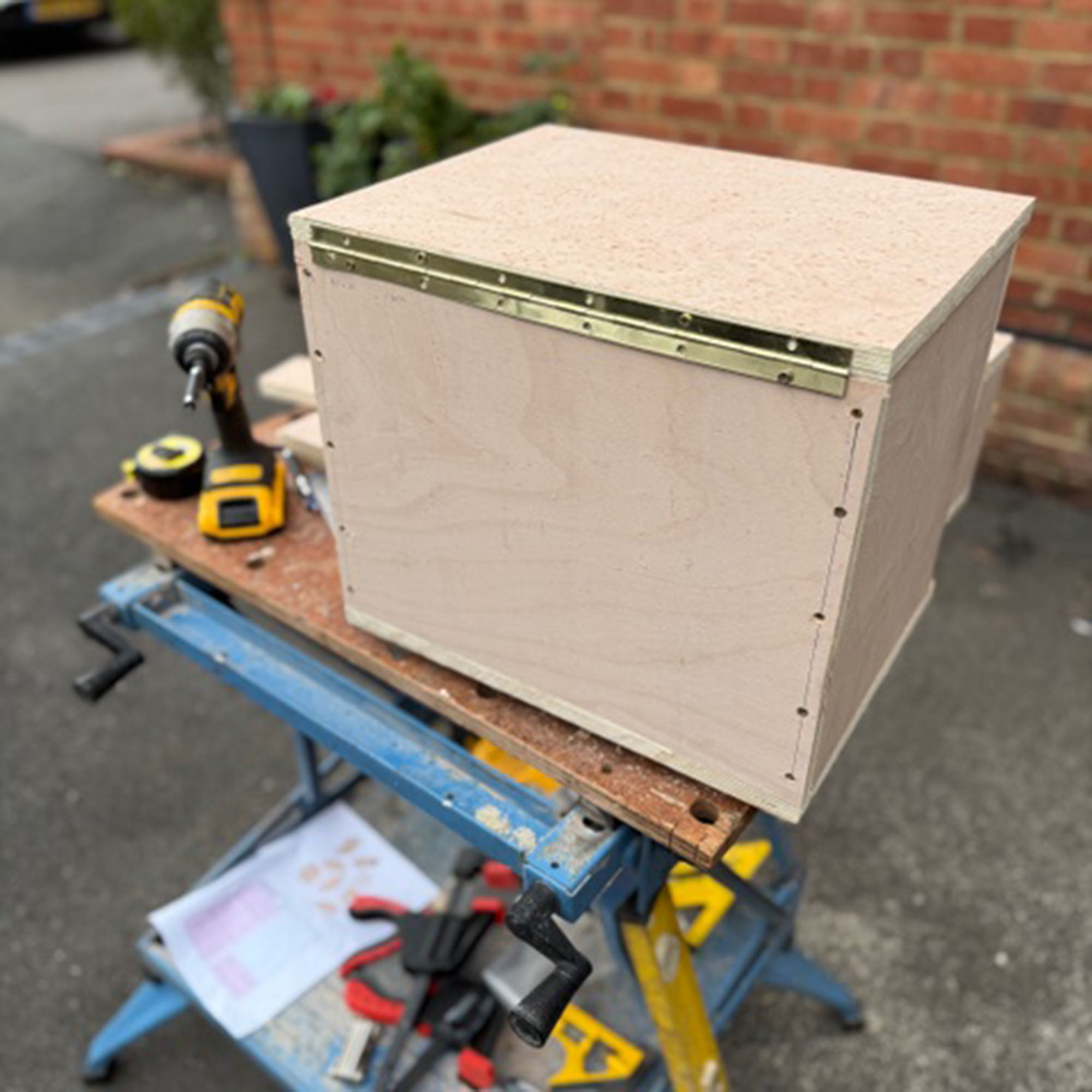 DIY hedgehog house in build stage