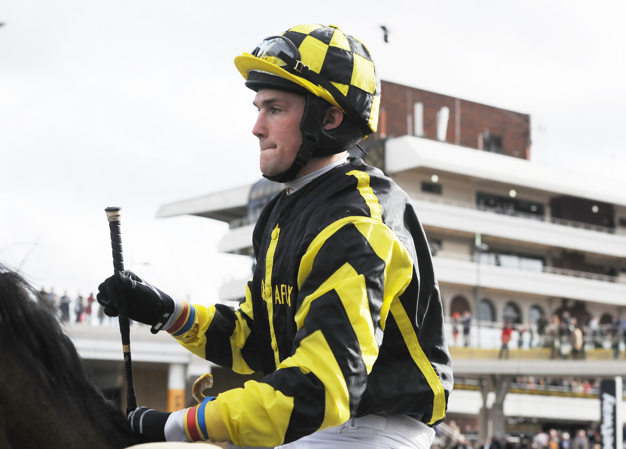 Jockey Sam Lee riding at Cheltenham racecourse