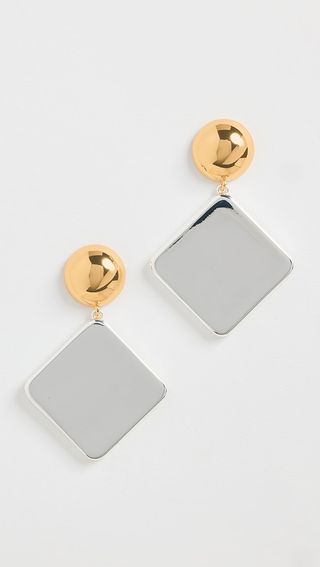 Aureum Ilona Two Tone Geometric Drop Earrings