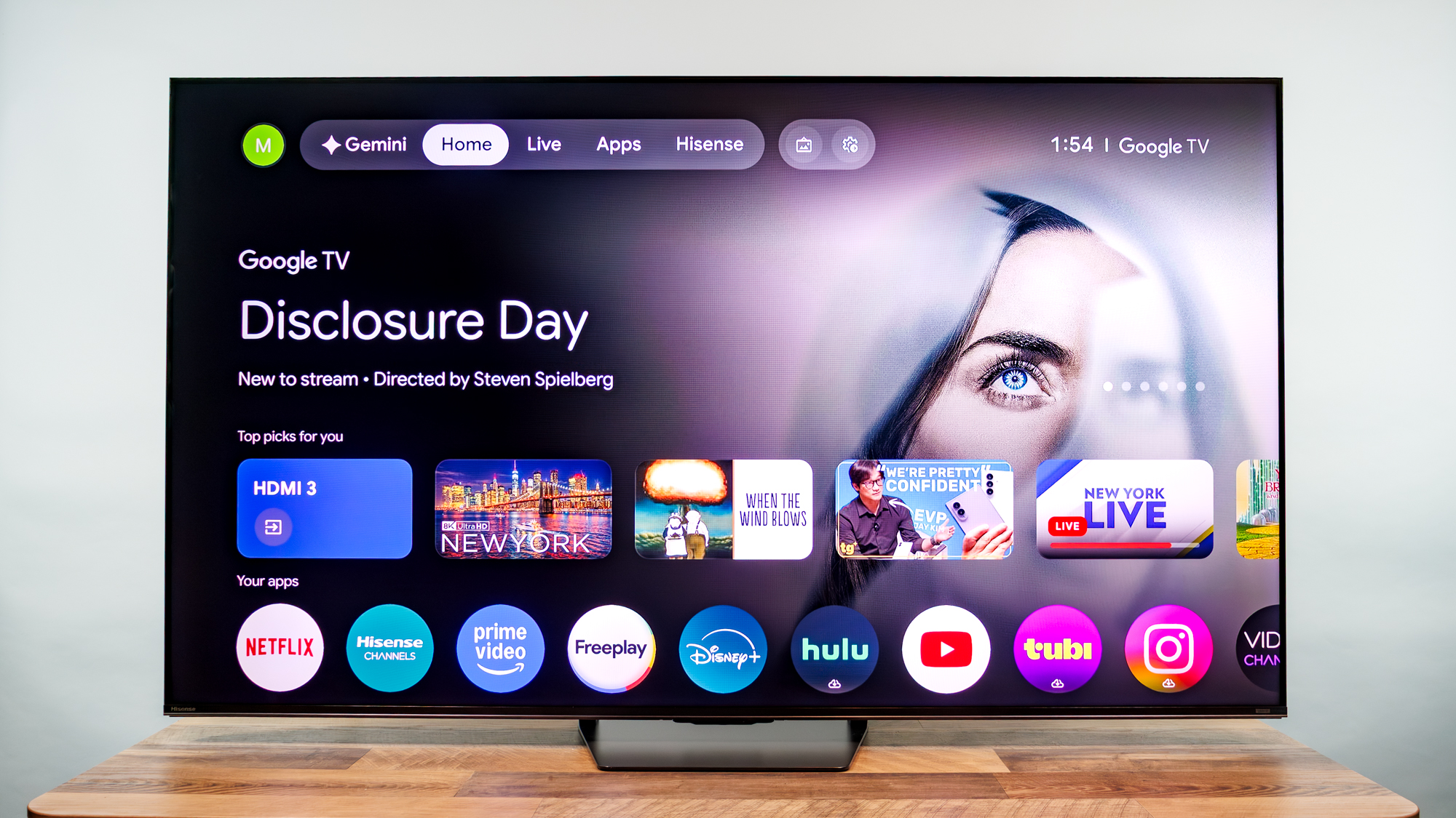 Hisense U7SG ULED Mini-LED Google TV on a desk