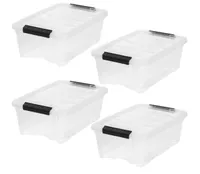 Iris Ohyama 4 Pack Storage Bins with Lids