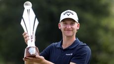 Nick Bachem with the Jonsson Workwear Open trophy following his 2023 win