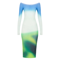 OFF-WHITE C/O Abstract-print Boat-neck Woven Midi Dress, was £1170 now £500 | Selfridges