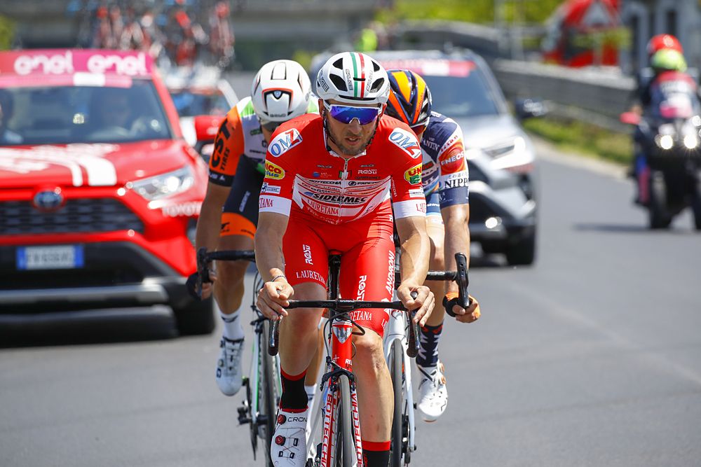 The breakaway during stage 11 of the Giro d'Italia was Marco Frapporti (Androni-Giocattoli-Sidermec), Mirco Maestri (Bardiani-CSF), Damiano Cima (Nippo-Fantini-Faizan&egrave;)