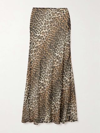 Leopard-Print Recycled-Crepon Maxi Skirt