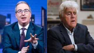 John Oliver speaks on Last Week Tonight, while Jay Leno talks on In Depth with Graham Besinger