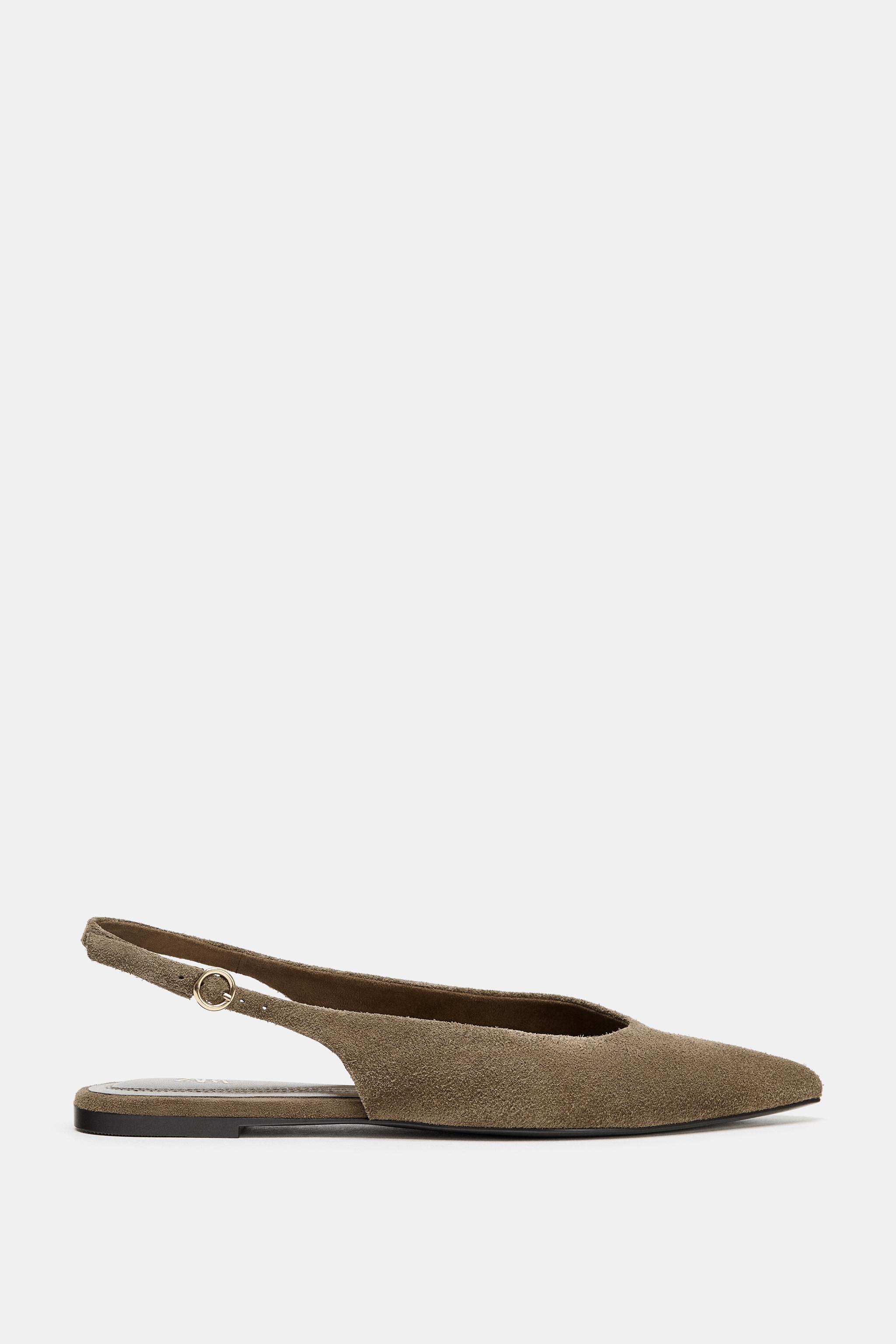 ZARA Pointed Split Suede Shoes