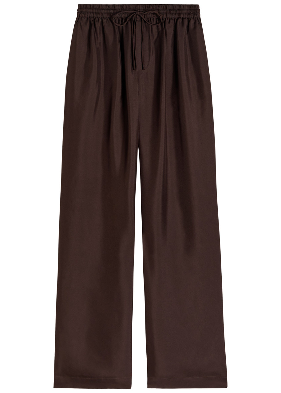 Wide-Leg Silk Trousers