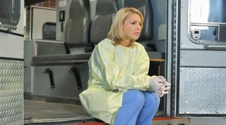 Katherine Heigl appearing on 'Grey's Anatomy.'