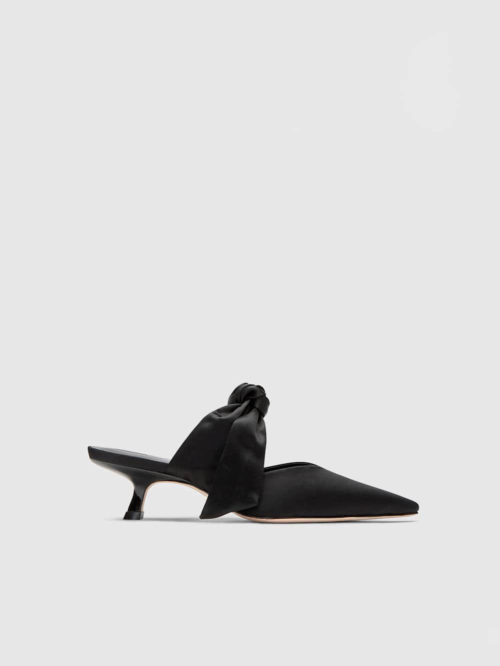 Milk Glass Heeled Mule