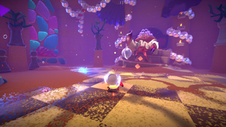 Краб Крилл входит в покои царственно выглядящего краба в игре Another Crab's Treasure.