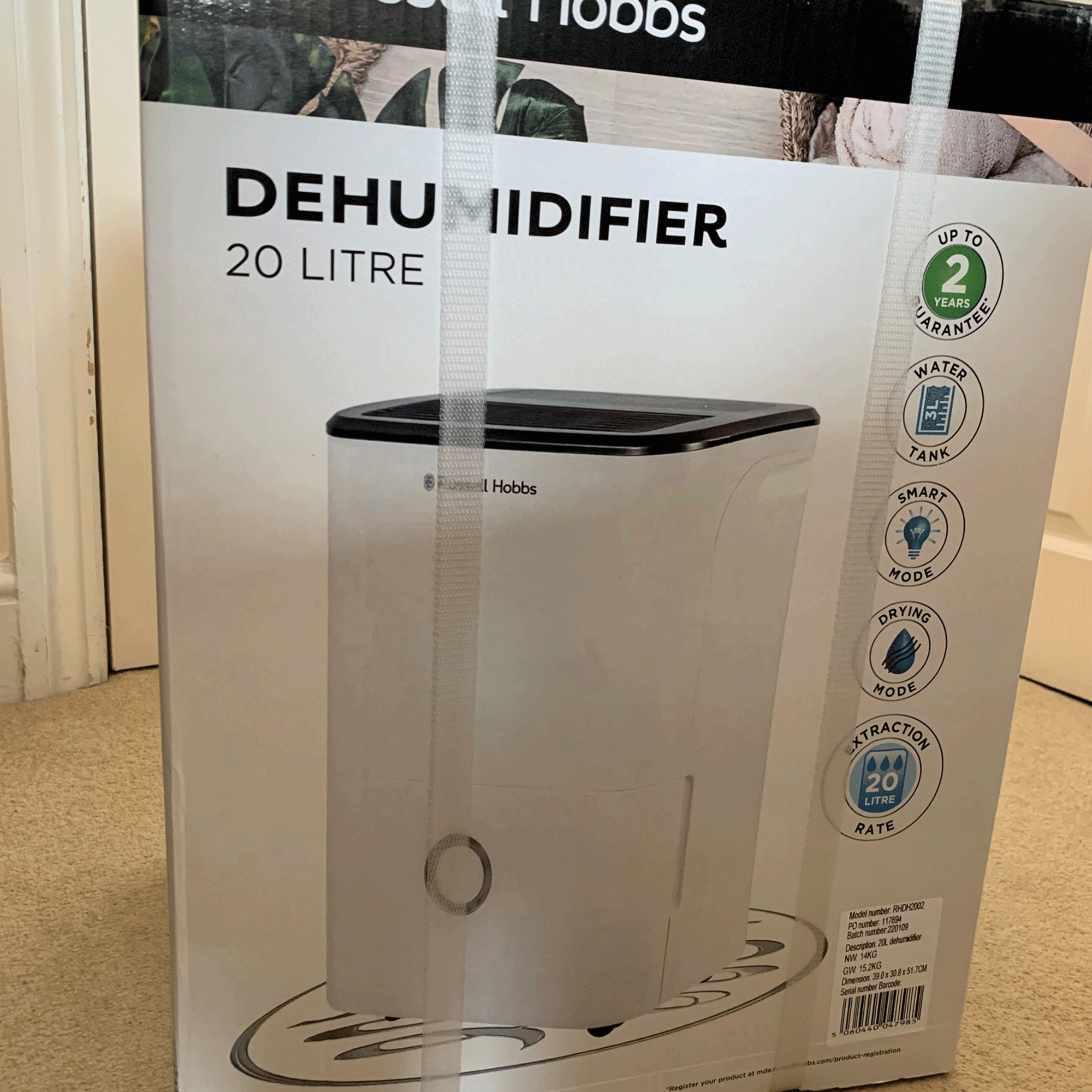 Russell Hobbs RHDH2002 20L dehumidifier review Ideal Home