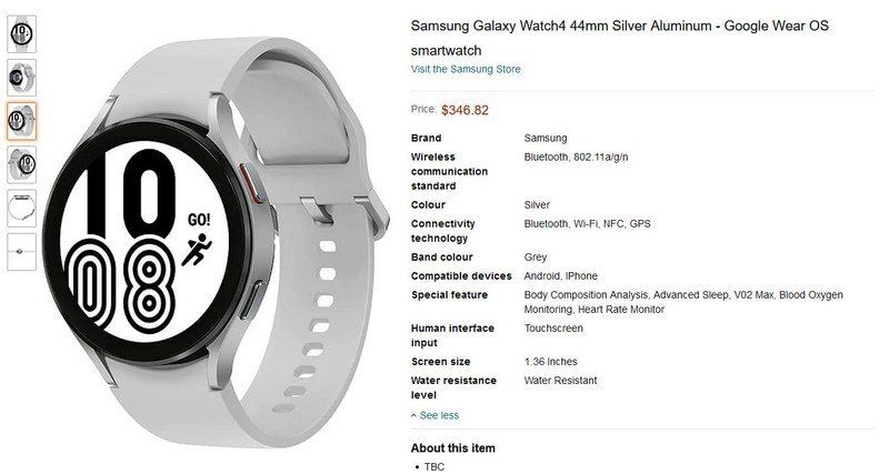 Samsung Galaxy Watch 4 Amazon Leak