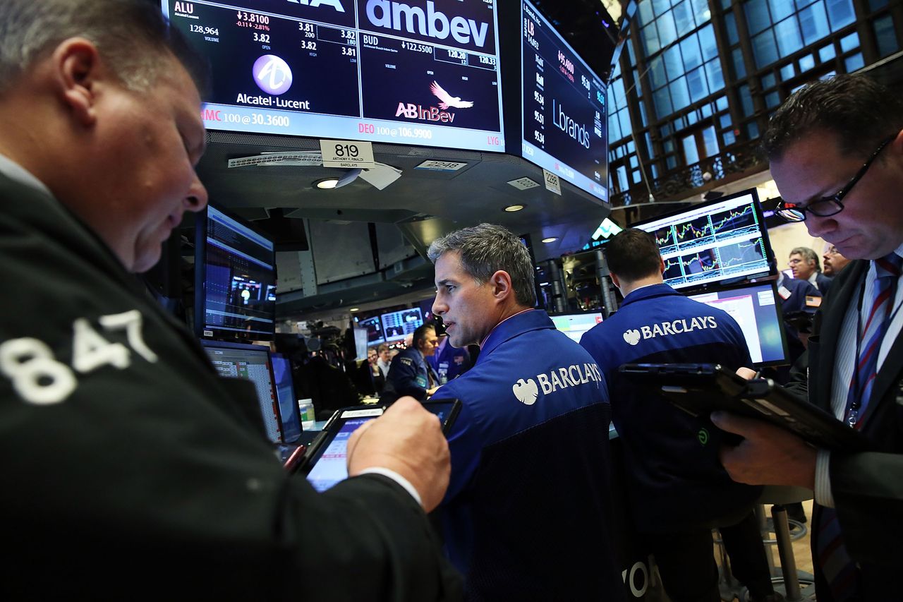 Traders on the NYSE floor