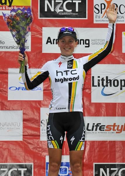 Amanda Miller (HTC Highroad) on the podium