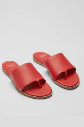 Eileen Fisher Edge Leather Slide Sandal