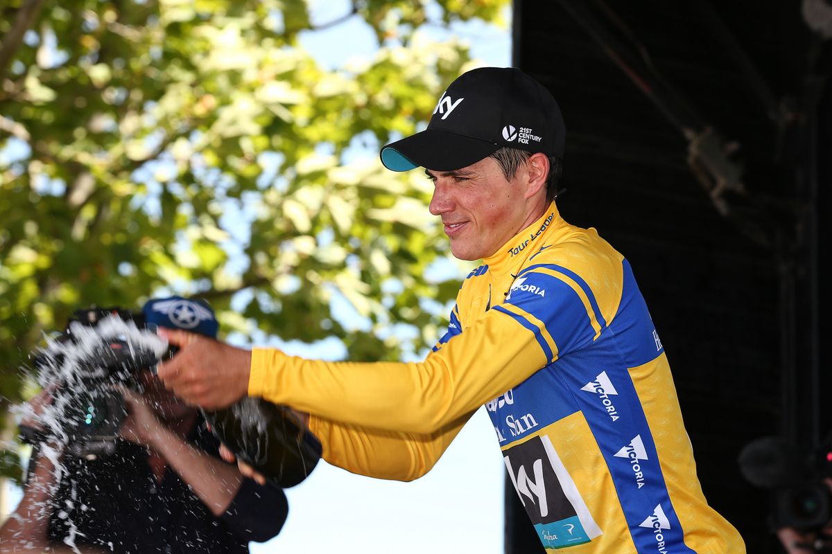 Race leader Peter Kennaugh (Team Sky)