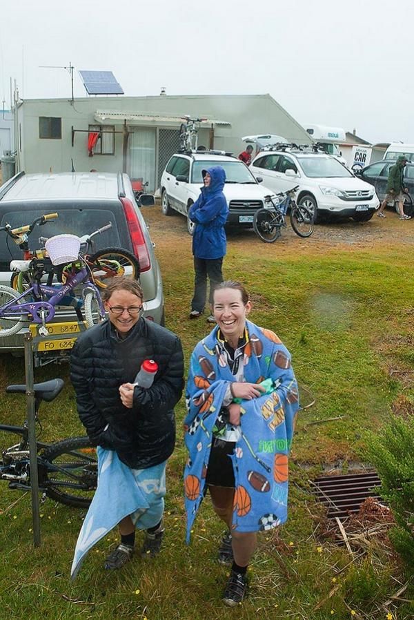 The testing weather did nothing to dampen the spirits of Wildsiders who still enjoyed the remoteness and shack character of Trial Harbour.