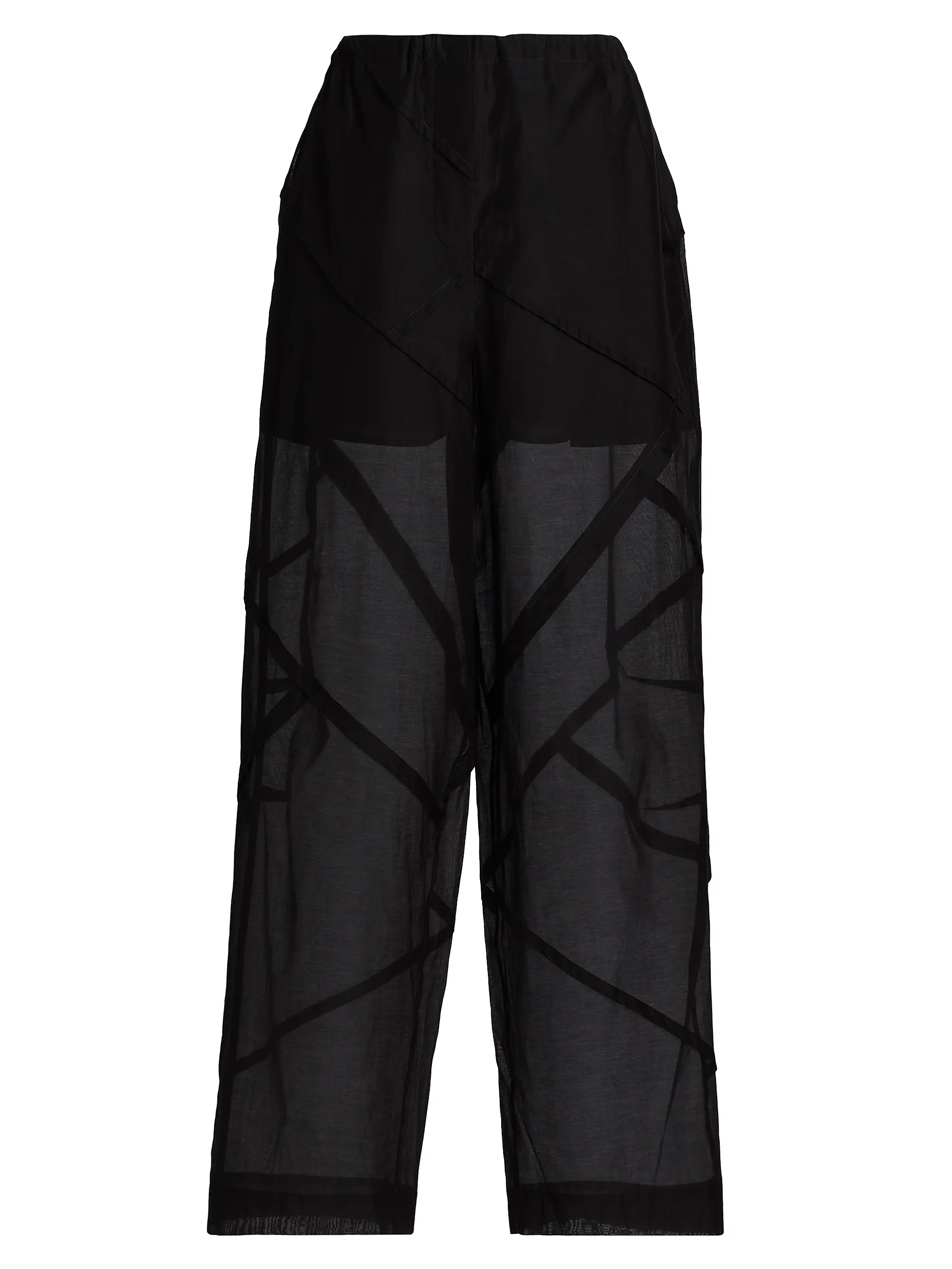 Cotton-Silk Drawstring Parachute Pants