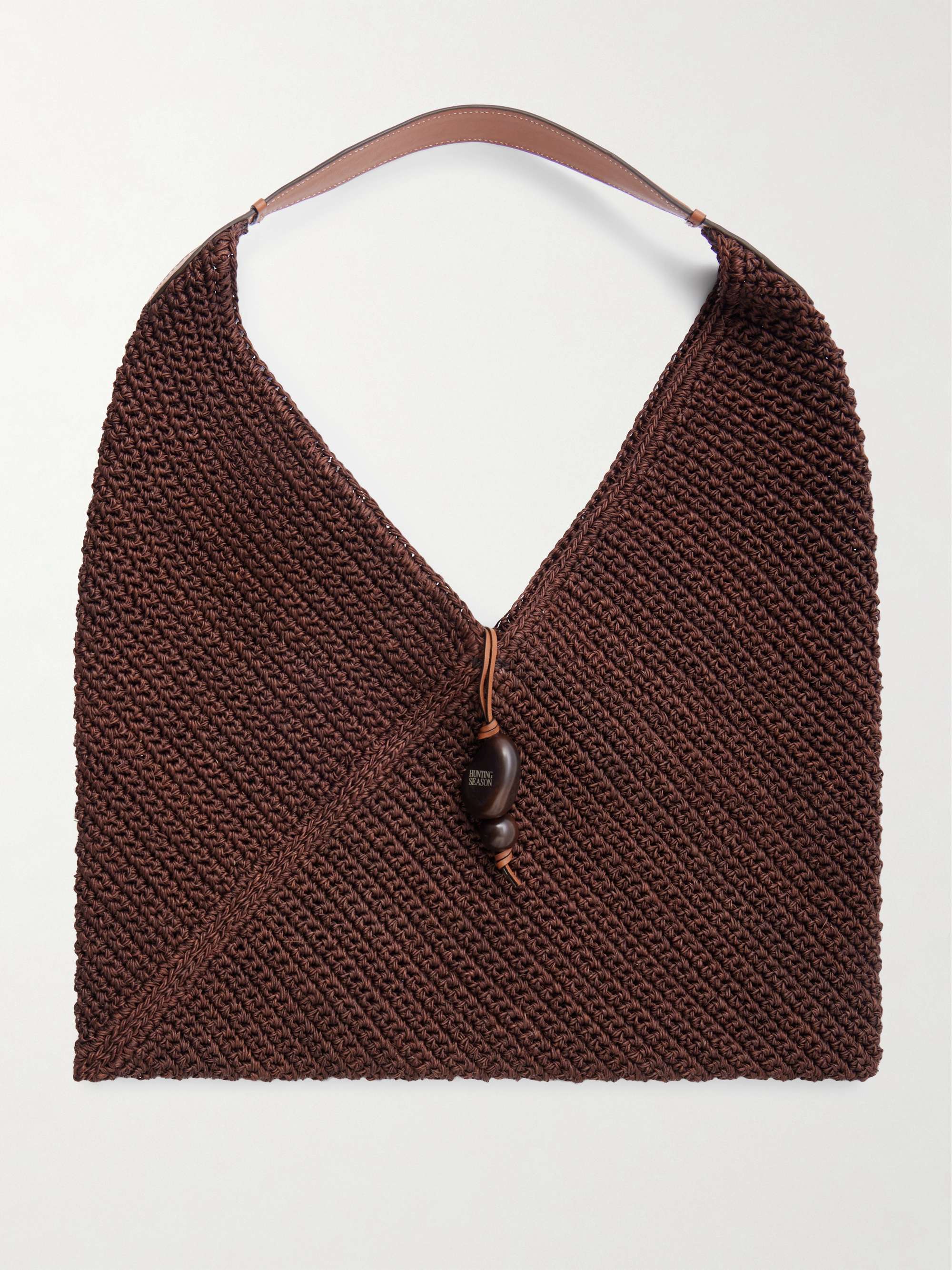 Origami Large Leather-Trimmed Fique Tote