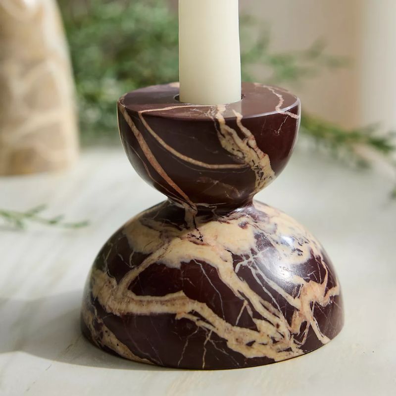 marble taper candle holder