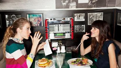 friends eating at a diner