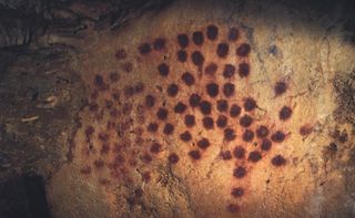 Ancient people at Grotte Chauvet in France used pointillism to create this rhinoceros.