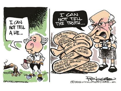 Political cartoon Cheney Senate report