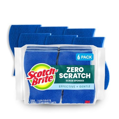 Zero Scratch Scrub Sponge, 6-pack