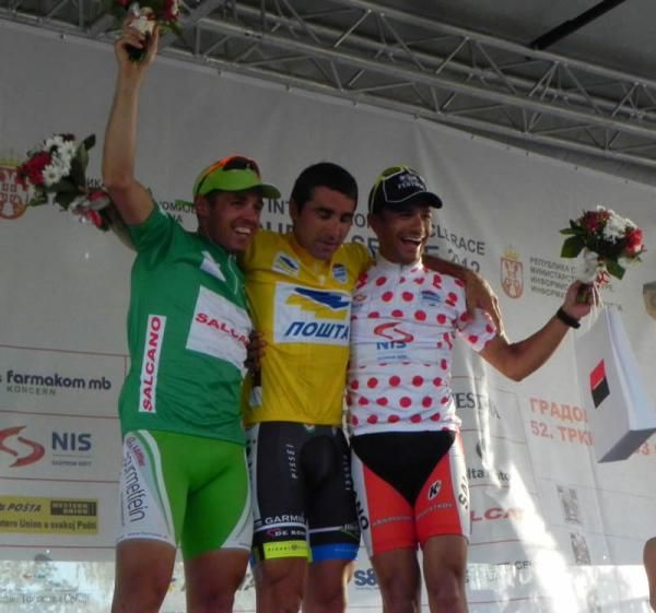 The jersey holders after stage 1 of the Tour de Serbie.
