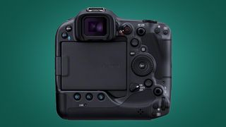 The back of the Canon EOS R3 mirrorless camera
