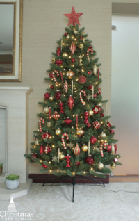 The Pre-lit Ultra Devonshire Half Tree Warm White Lights (7ft) - £179.99 (Save 40%) | Christmas Tree World