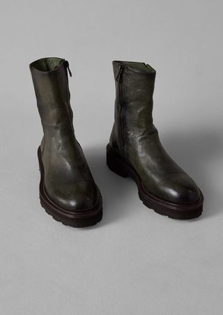 Sturlini Tall Leather Boots | Olive