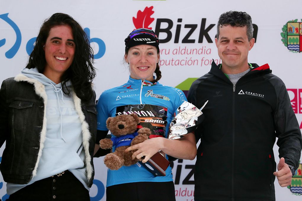 Canyon-SRAM's Tanja Erath in blue at Emakumeen Bira