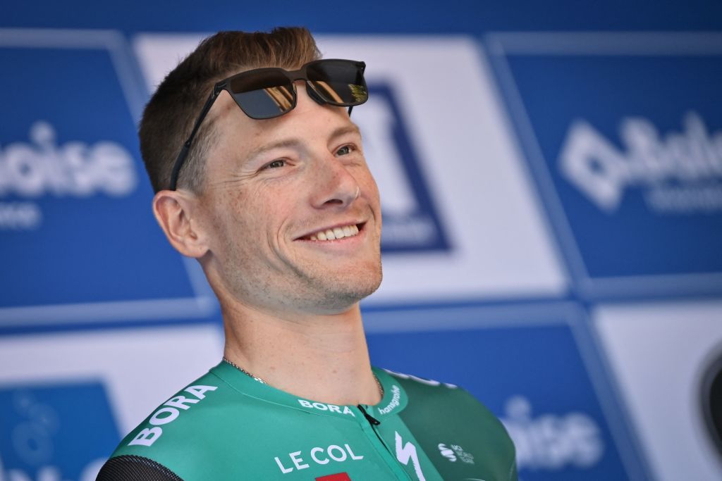 Irish Sam Bennett of BoraHansgrohe pictured during the team presentation ahead of the Baloise Belgium Tour cycling race in Merelbeke Tuesday 14 June 2022 The Baloise Belgium Tour takes place from 15 to 19 June BELGA PHOTO DAVID STOCKMAN Photo by DAVID STOCKMAN BELGA MAG Belga via AFP Photo by DAVID STOCKMANBELGA MAGAFP via Getty Images