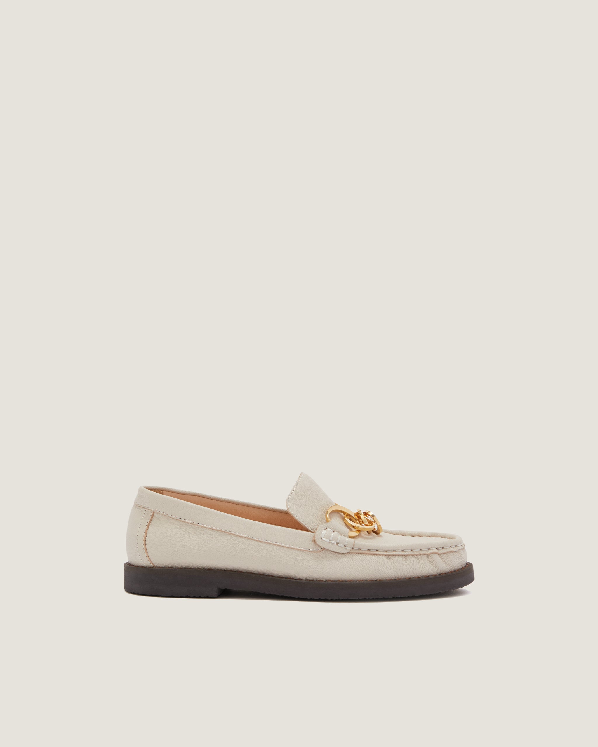 Jane White Grainy Goat Leather Loafer