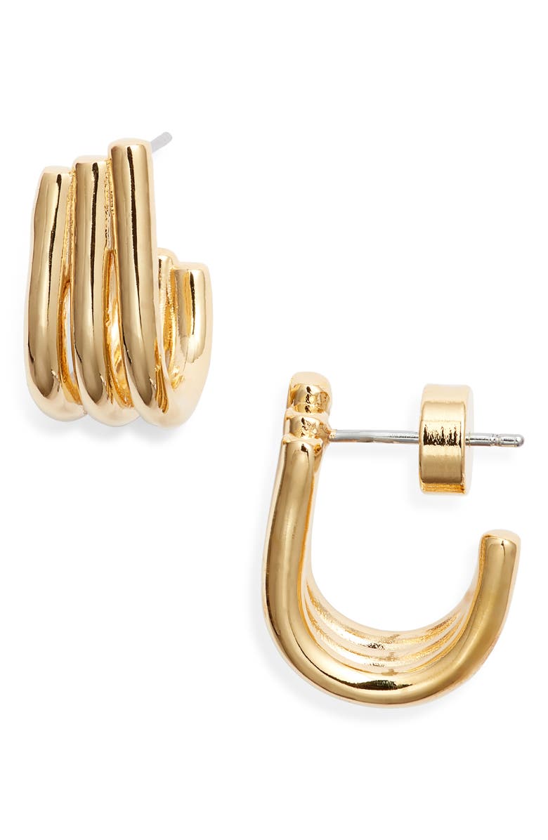 Demi Fine Ridged Triple Hoop Earrings