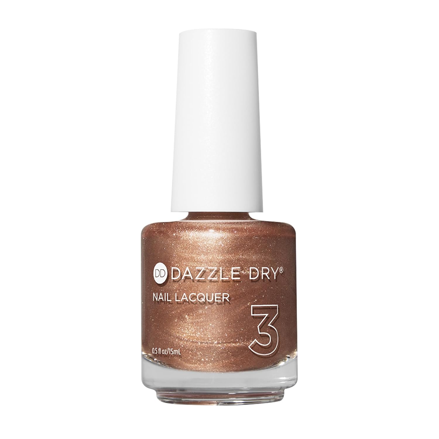 Dazzle Dry Nail Lacquer (step 3) - Raise Your Glass Lacquer - a Glittering Copper. Full-Coverage Metallic. (0.5 Fl Oz)