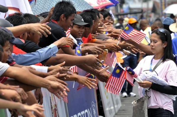 Everyone's keen to wave their national flag