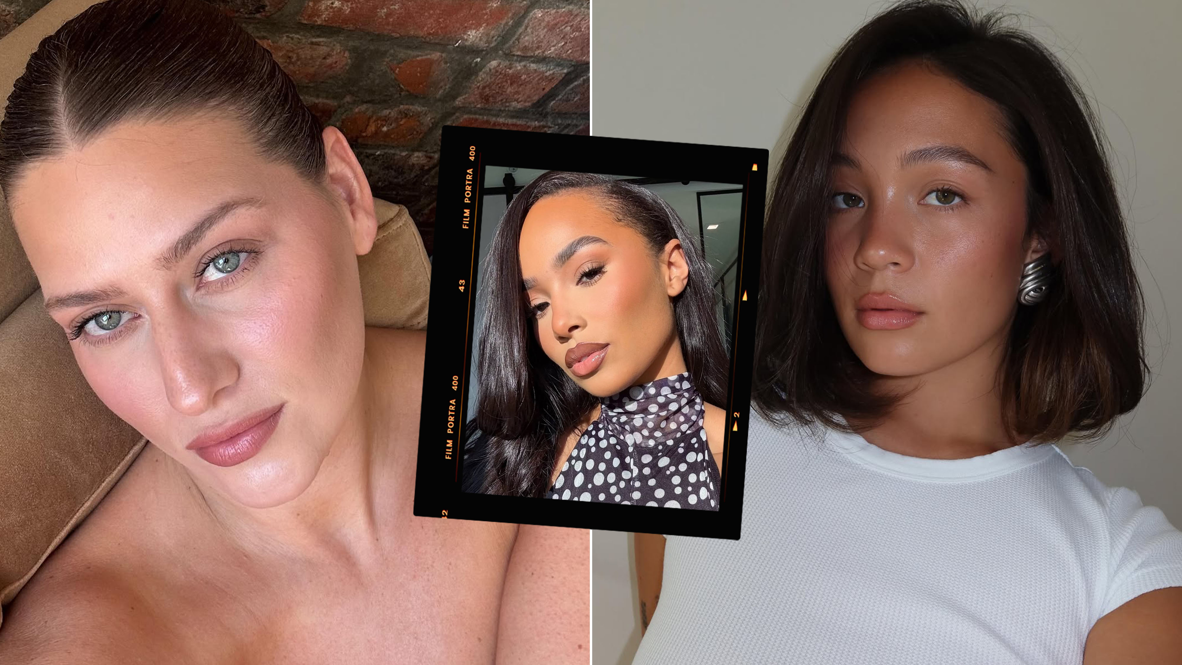 Collage of content creators testing beauty products