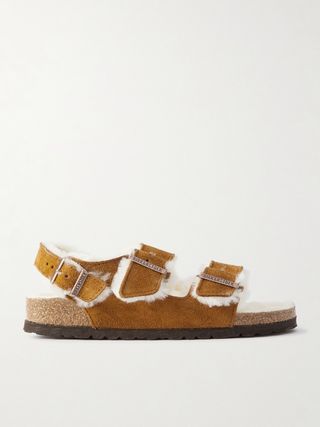 Milano Shearling-Lined Suede Sandals